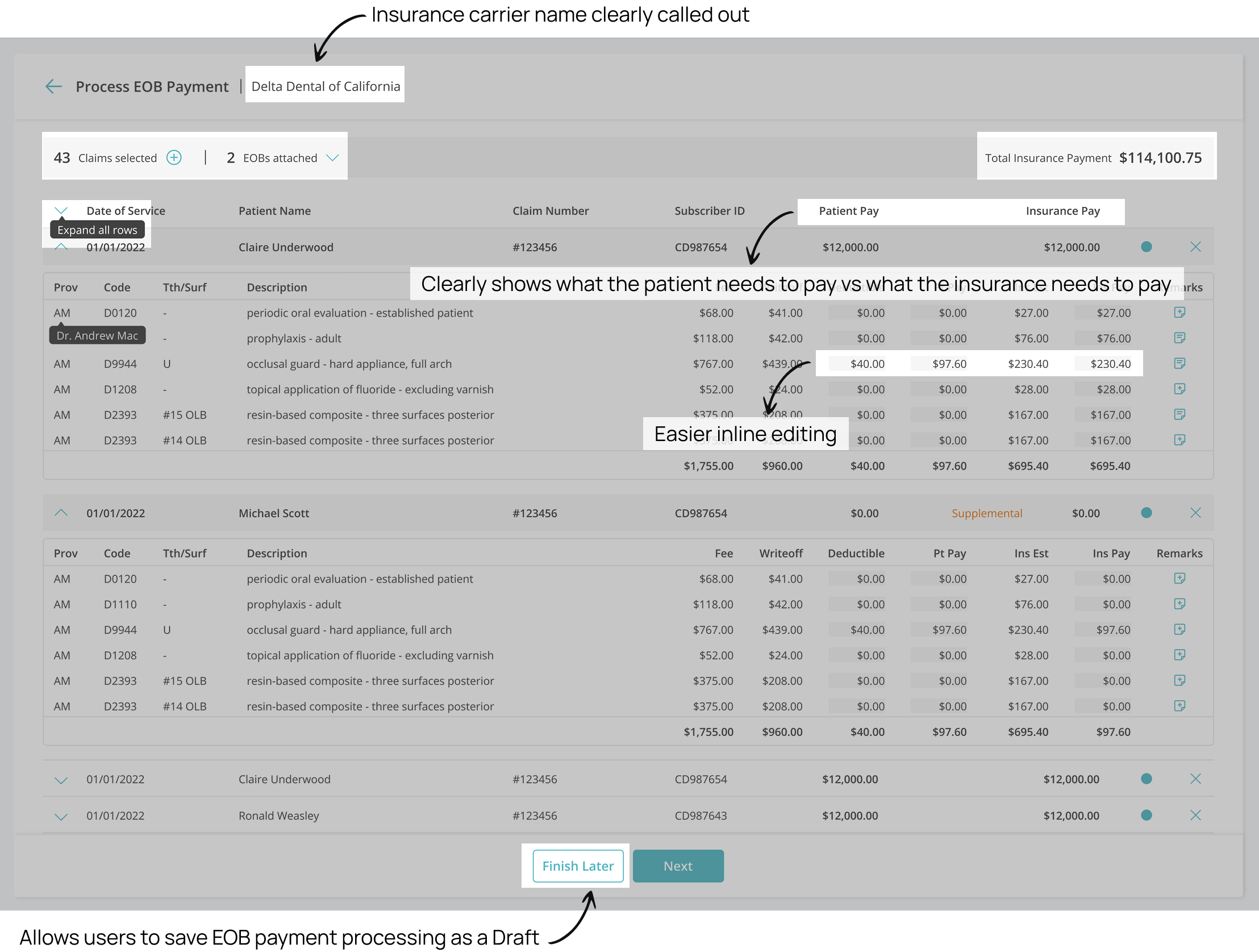 Batch EOB processing flow